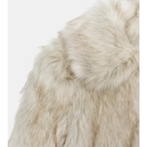 Zara Cream Faux Fur Coat - Picture 3 of 3